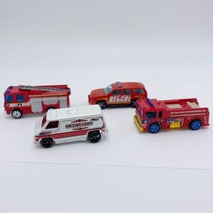Hot Wheels Fire Rescue Car Lot of 4